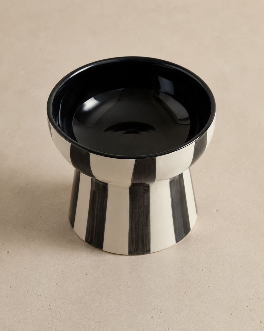 The Richmond, a striped bowl on a tall foot